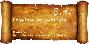 Engelman Annamária névjegykártya